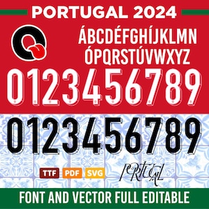 Font Portugal jersey 2024 Euro vector, pdf, svg, ttf.