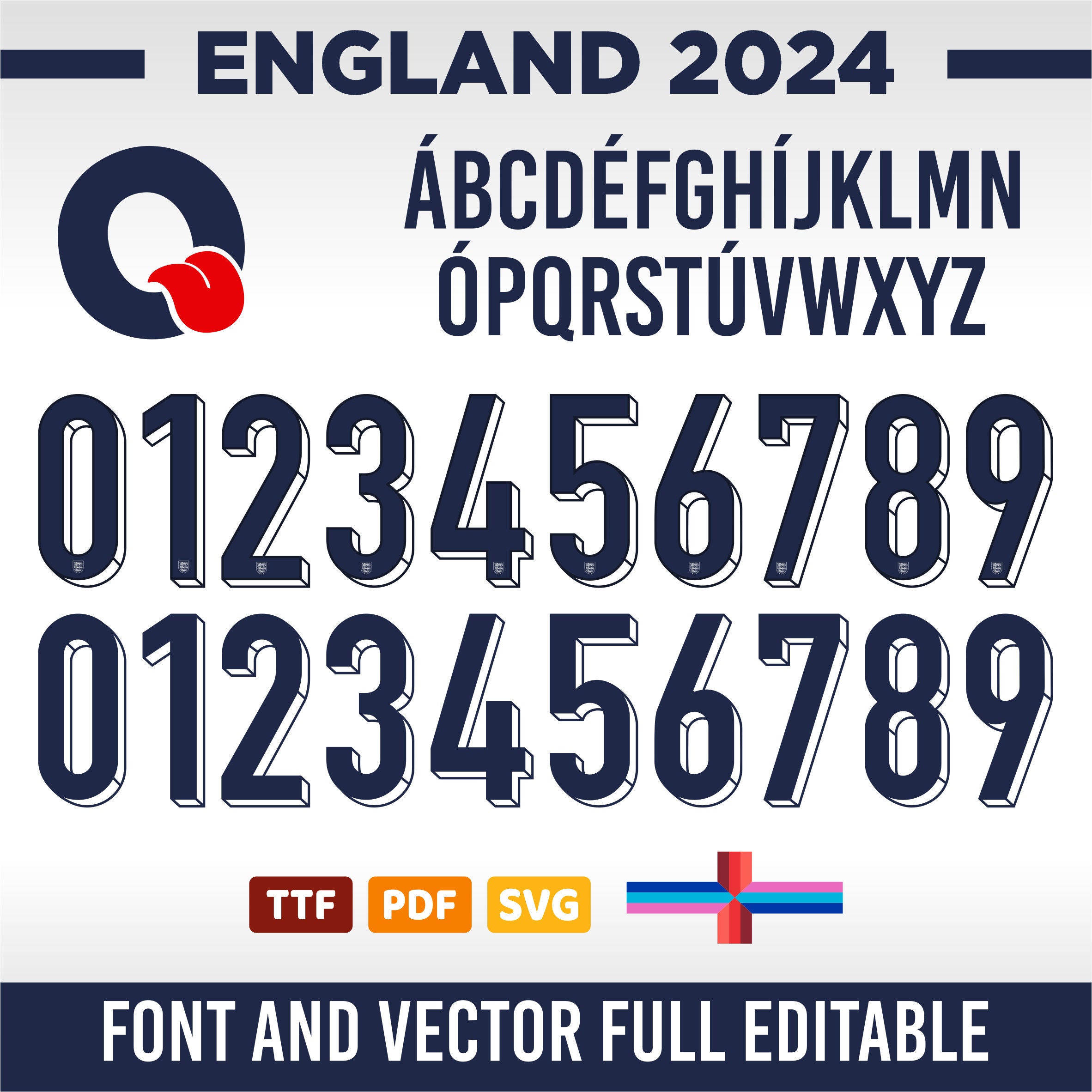 Font England Jersey 2024 Euro Vector, Pdf, Svg, Ttf. Etsy