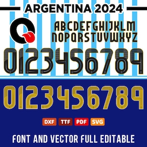 Font Argentina 2024 jersey America vector, pdf, svg, ttf