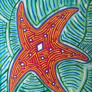 Sea Star Painting, Acrylic Painting, Ocean Painting