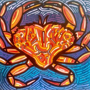 Crab Painting, Acrylic Painting, Ocean Painting