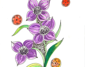 Hand painted greeting card