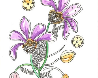 Hand painted greeting card