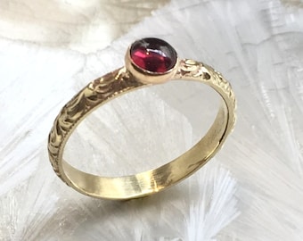 Garnet ring, January birthstone ring, Gold ring, Gold Filled stacking ring, custom ring, dainty ring, stone ring - Enlightenment R2612