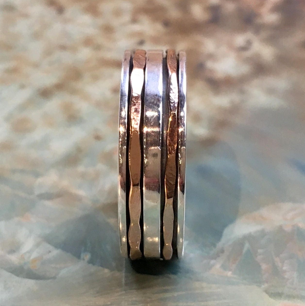 Skinny Spinner Ring, Stackable Ring, Minimal Silver Gold Ring, Wedding ...