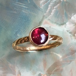 Garnet ring, January birthstone ring, Gift, Gold Filled ring, stacking ring, custom ring, dainty ring, stone ring - Truly happy R2502