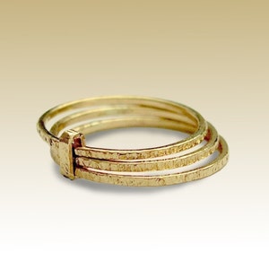 Fußschmuck, Dreifachring, Midi Ring, Zehenband, 14K Gold filled Gold Zehenring, Zehenring, Gold zehenring, Stapelringe - Feeling Love R90020