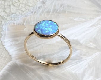Opal gold ring, birthstone ring, Gold ring, stacking ring, personalised ring, dainty ring, delicate gemstone ring - So happy RG2455-2
