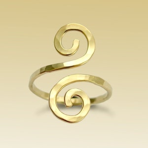 Midi Ring, Symbolic gift, Toe Ring, Spiral Ring, Gold Spiral Ring, Wire Wrapped Ring, Gold midi Ring, long ring - In other words R90024