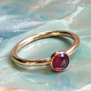 Garnet ring, January birthstone ring, Gold ring, Gold Filled ring, stacking ring, custom ring, dainty ring, stone ring - So happy R2455