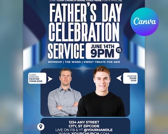 Volante para el Día del Padre en la Iglesia: Plantilla editable de Canva