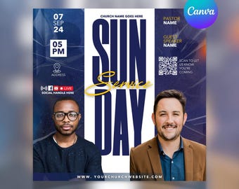 Volante personalizable de Canva para servicios religiosos o eventos