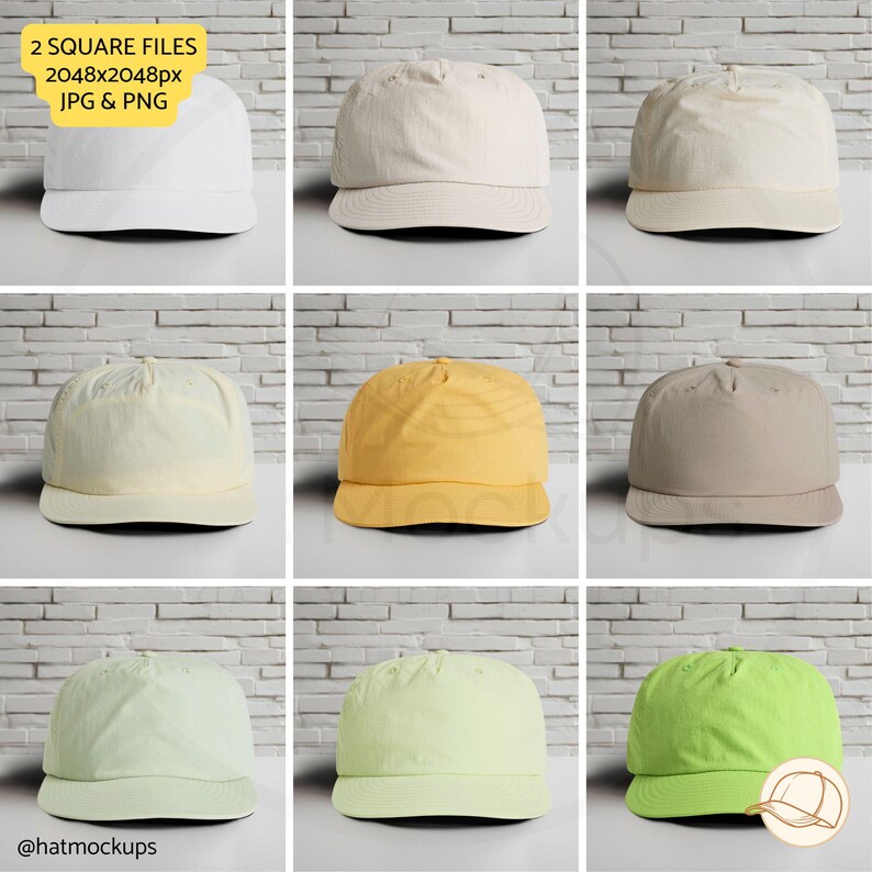 White, Ecru, Bone, Butter, Sunset, Taupe, Citrus, Lime, Mint AS Colour 1114 Surf Cap Mockups for Digital Download. Printify POD Surf Caps. For Etsy listings, Amazon lifestyle images, eBay, Walmart, Shopify Hat Shops,. Jpg and png files square ratio.