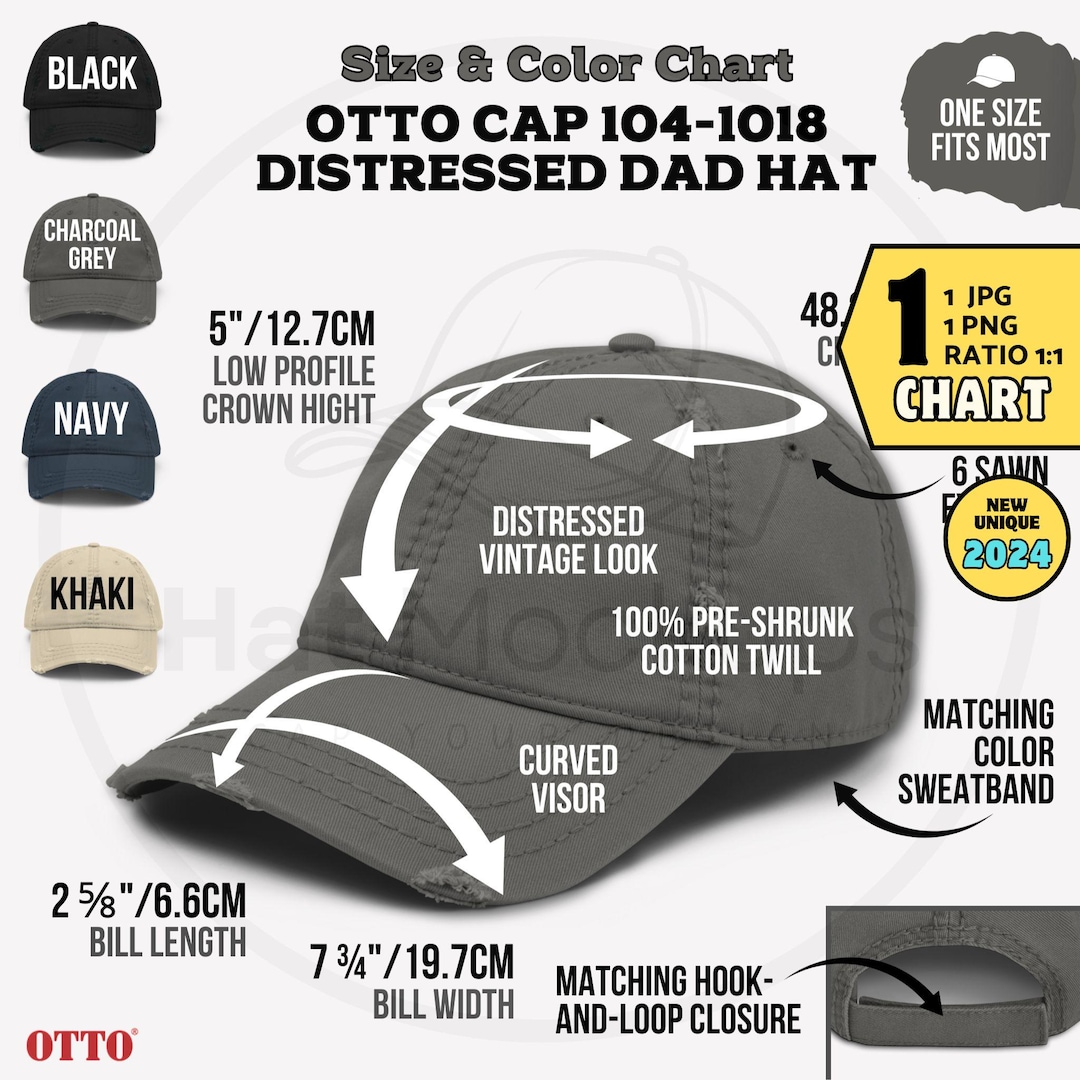 DISTRESSED DAD HAT Size and Color Chart Otto 1041018 Distressed Dad