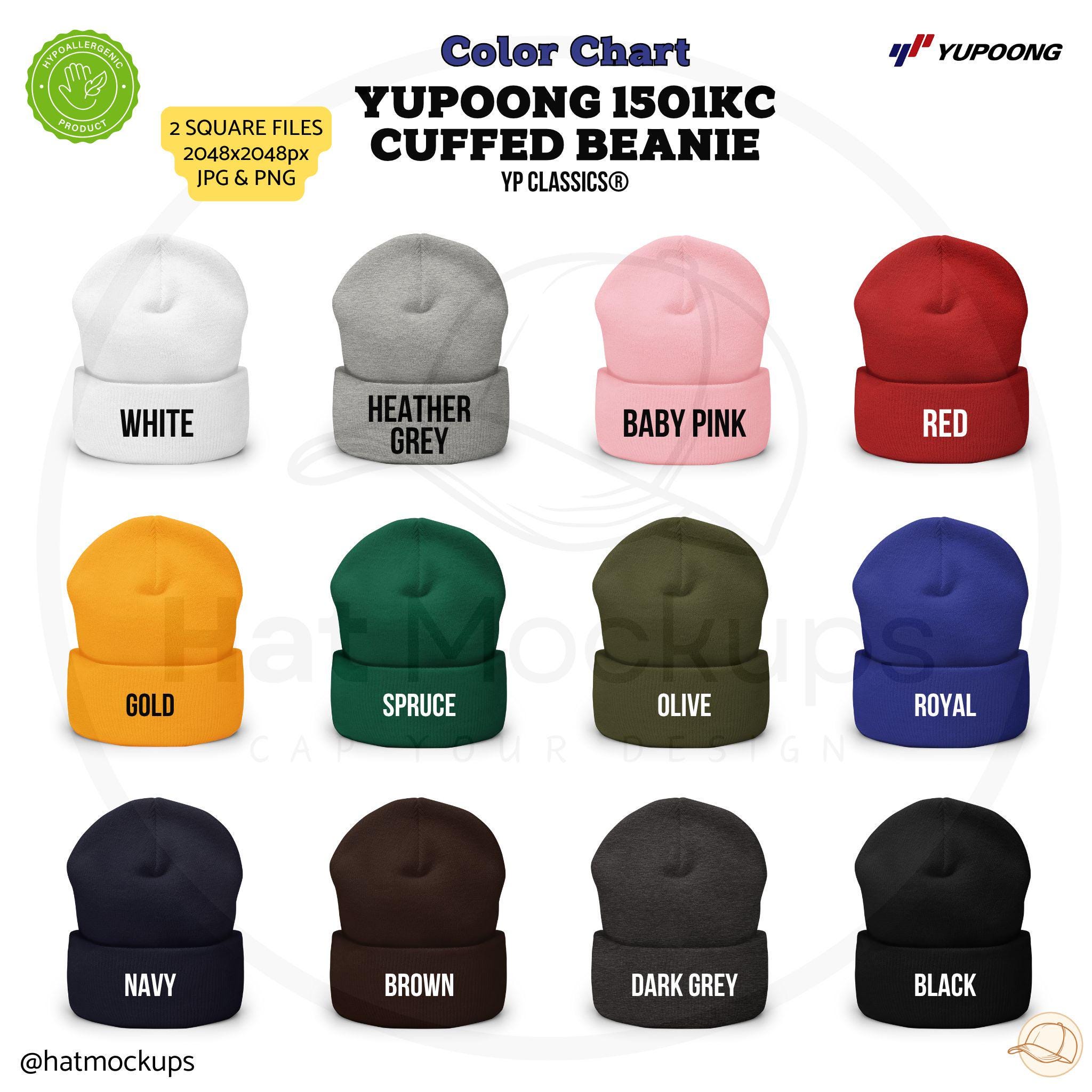 YUPOONG 1501KC BEANIE Color Chart Printful Cuffed Beanie