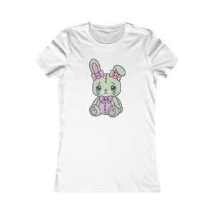 Sad Bunny T-Shirt | Kawaii Goth Bella Tee | Pastel Grunge Graphic Shirt | Crybaby Bunny Aesthetic | Alt Cute Comfort Tee