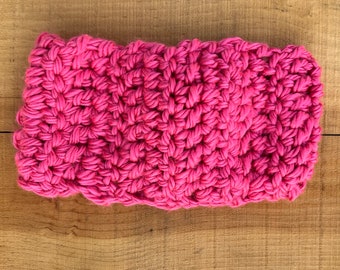 Adjustable Crocheted Headband // Pink