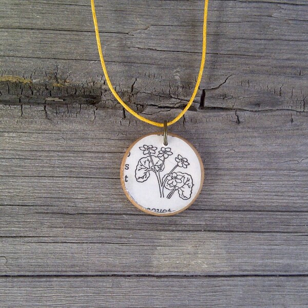 Cowsilps Flower Pendant // Pendant Necklace with Adjustable Cord