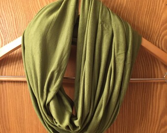 Jersey Infinity Cowl Scarf // Green