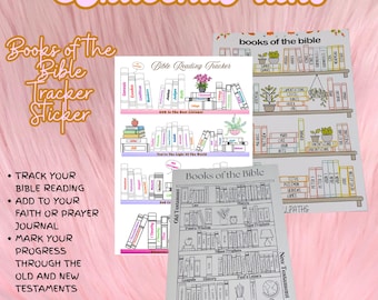 Books of the Bible Tracker Sticker Sheet| Bookshelf Planner Stickers