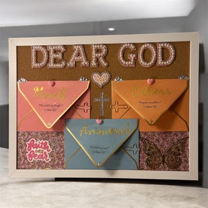 Tablero de oración cristiano / Tablero de oración de la sala de guerra / Mi tablero de oración / Regalo de fe / Organizador de oración con bolígrafos y tarjetas / 2 tamaños disponibles