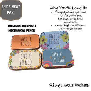 Tin Prayer Box: Christian Gift, mini box, Personal Keepsake (4x2.5 inch)