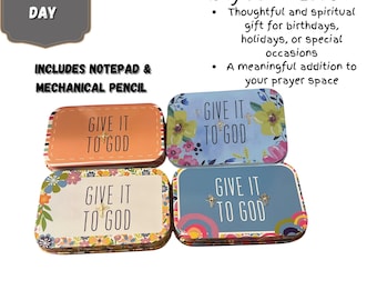 Tin Prayer Box: Christian Gift, mini box, Personal Keepsake (4x2.5 inch)