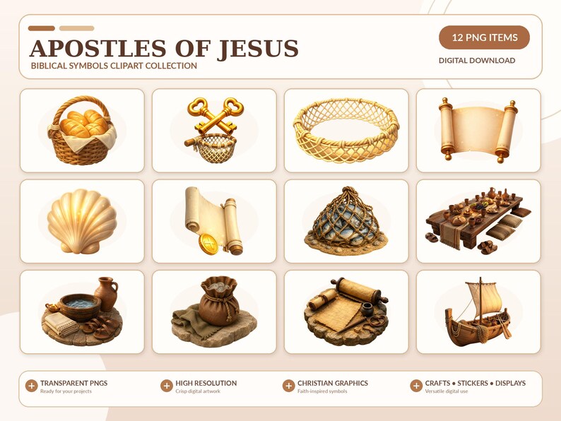 Jesus and the Disciples Clipart | Apostles of Jesus| 48 PNG Christian ...