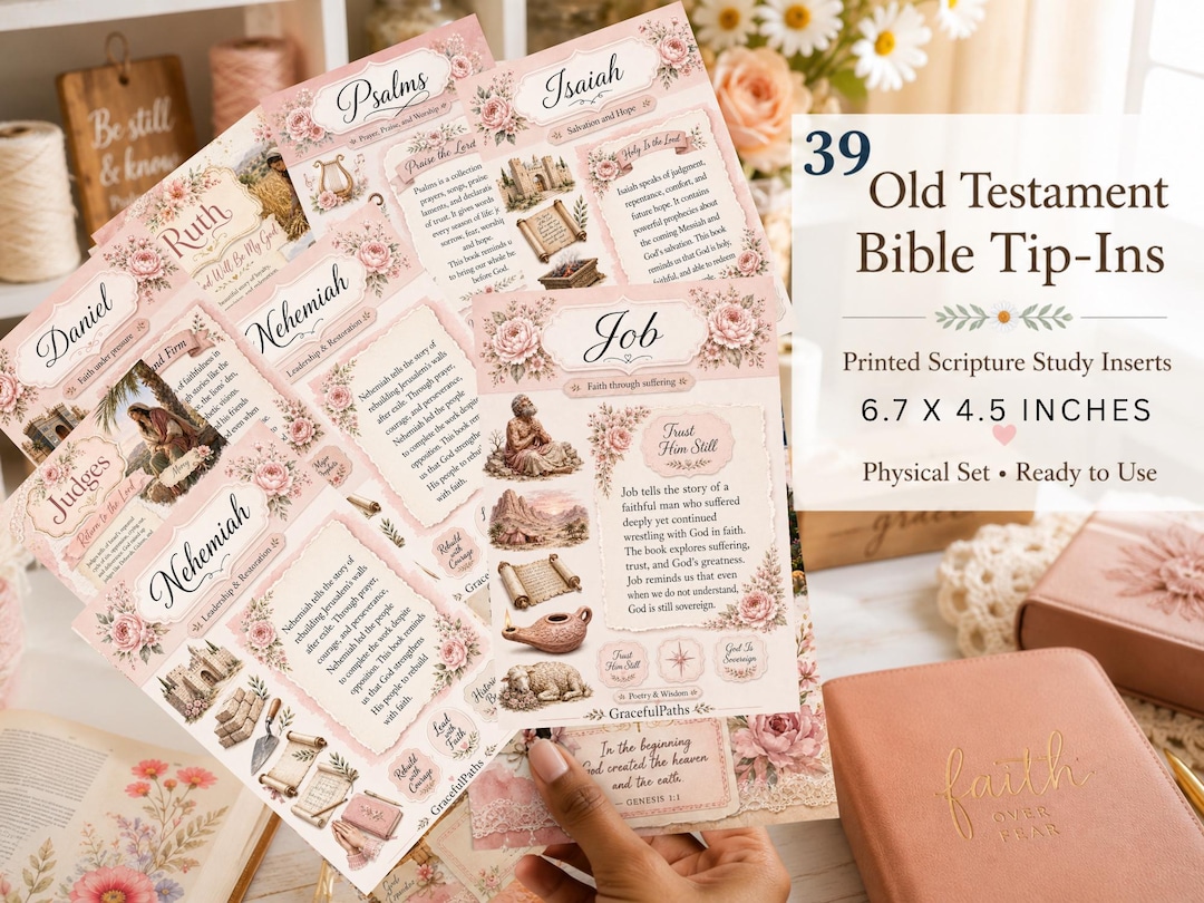 39 Old Testament Bible Tip-ins | Printed Bible Journaling Inserts ...