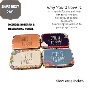 Gib es GOD, Zinn-Gebetsbox für Gebete, Mini-Gebetsbox, Gebetskarten, einem sinnvollen christlichen Geschenk oder einem persönlichen Andenken