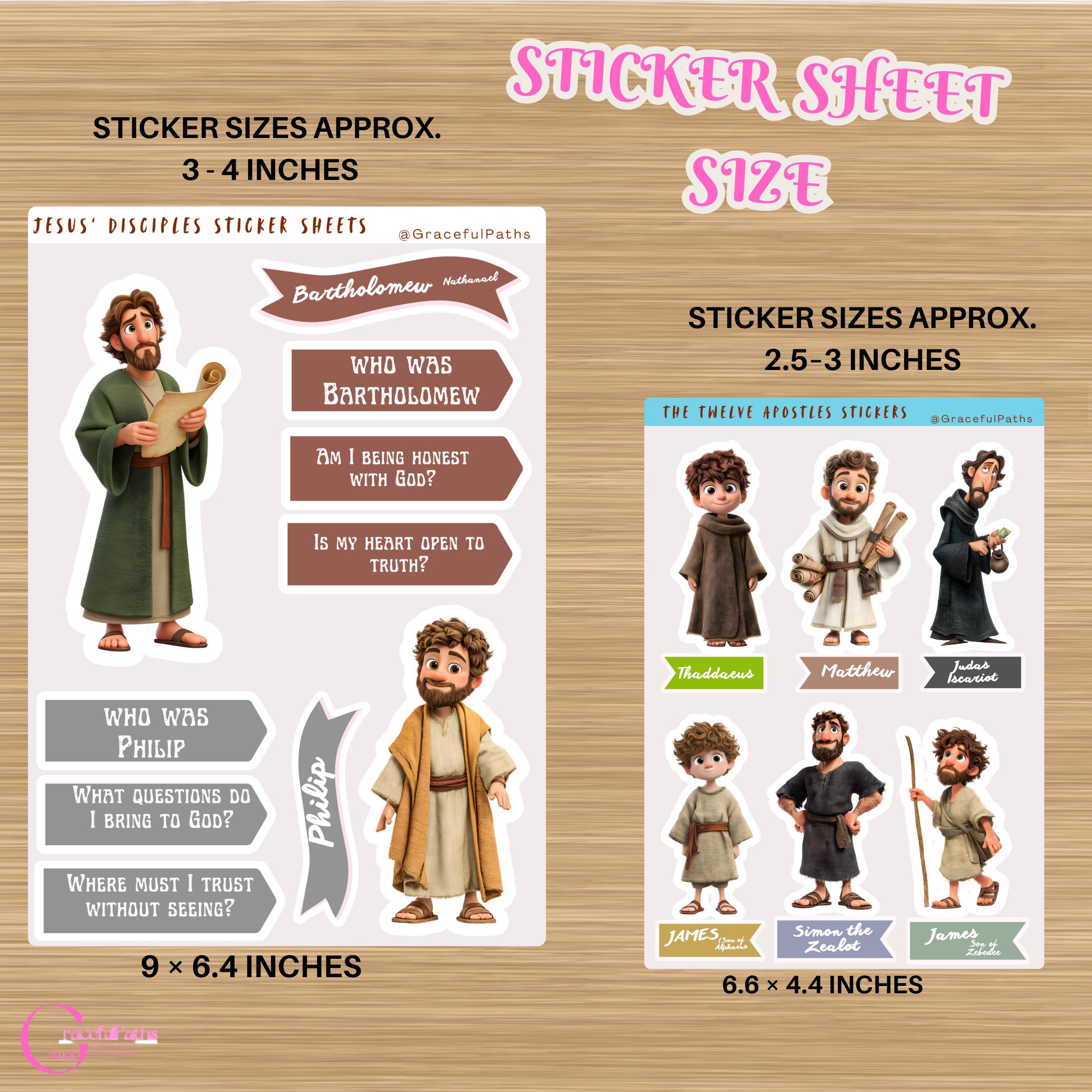Making Disciples Stickers Twelve Disciples Sticker Sheets | Christian Journaling & Reflection ...