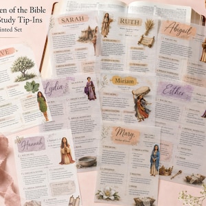 28 Tarjetas de estudio bíblico para mujeres / Tarjetas para diario cristiano (Juego físico)