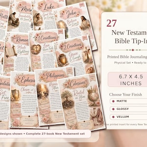 27 New Testament Bible Tip-Ins | Floral Scripture Cards for Journaling