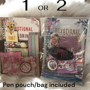 Bible study grab bag, Bible gift bag, spiral notebook, Christian sticker, washi tapes, Bible bookmark, pick bag, Christian mini bag, highlighters, pens, devotional book, set your eye on things above devotion