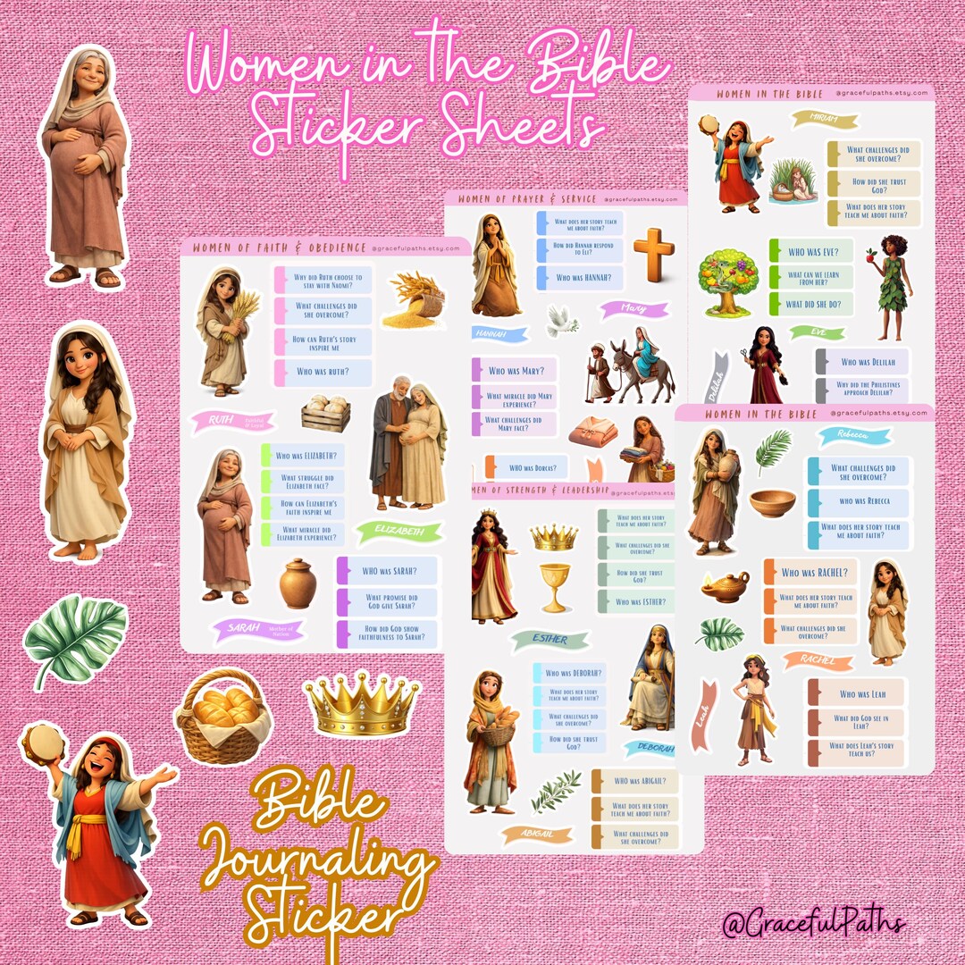 Women in the Bible Sticker Sheet | Christian Journaling - Etsy