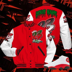 Varsity Jacket Match Chicago 13s , Printed Custom Name 23 Drip