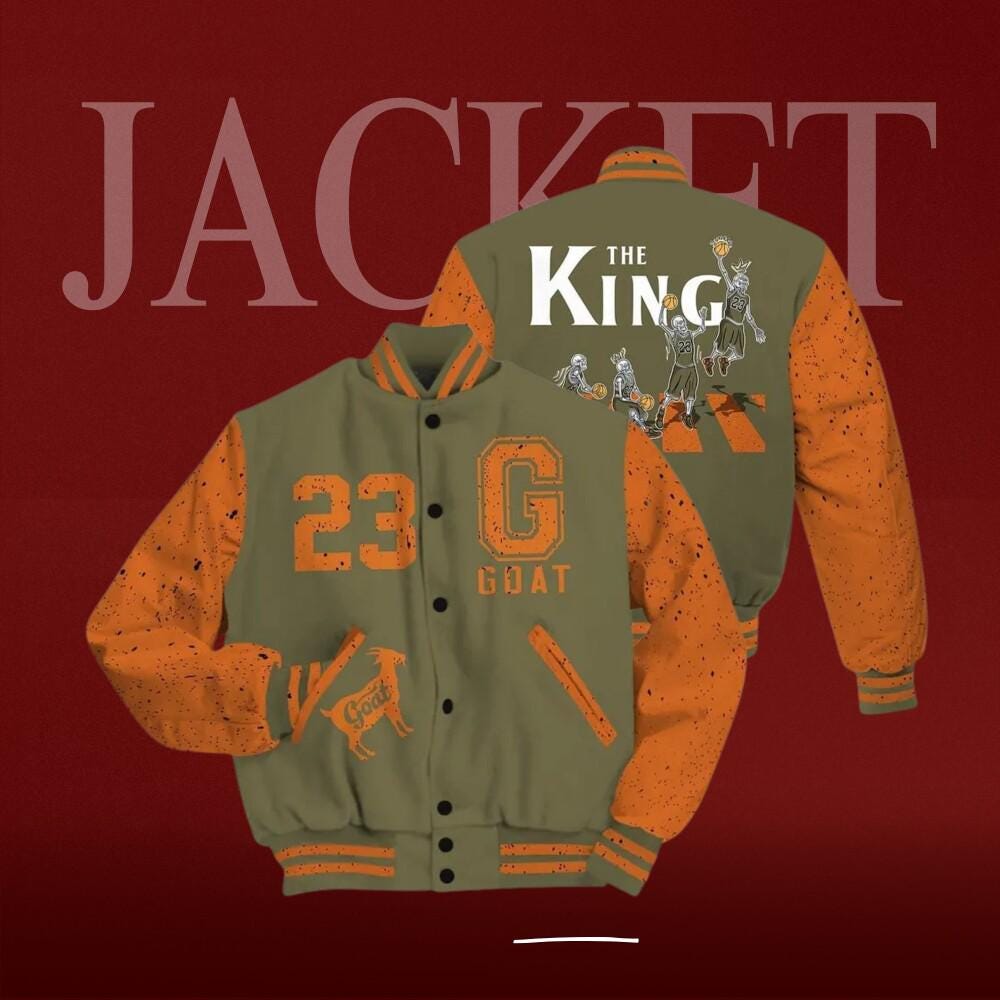 Discover Dunkare Varsity Jacket To Match Olive 5s - The King Basketball Outfit