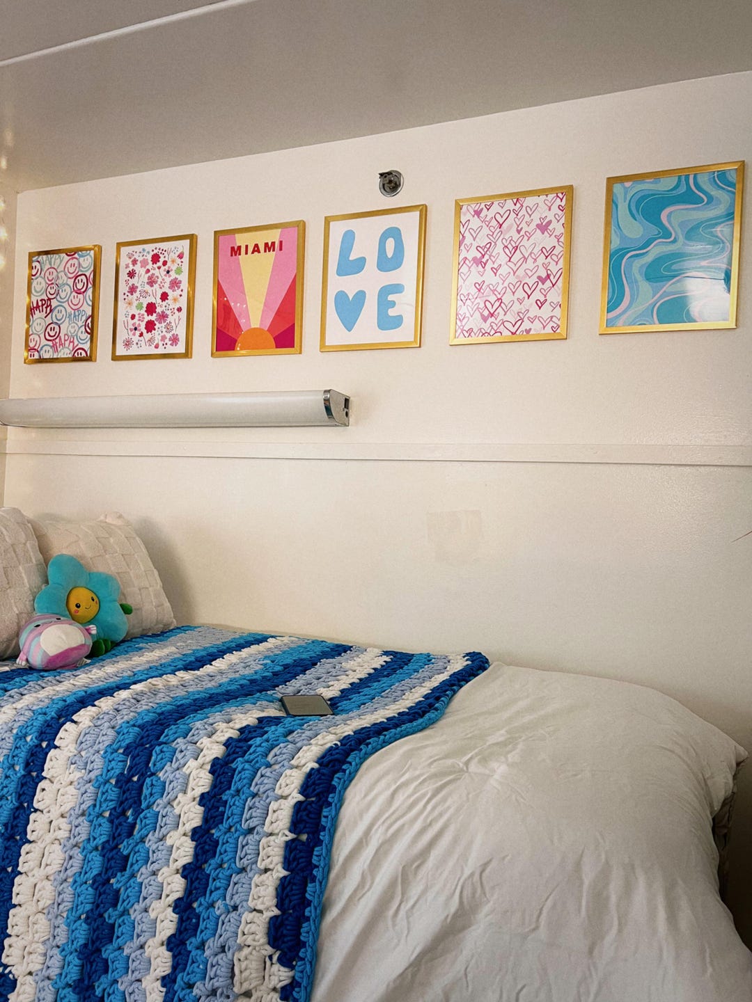 Pink & Blue Wall Art Set of 6 Digital Download. Miami Vibrant Aesthetic ...