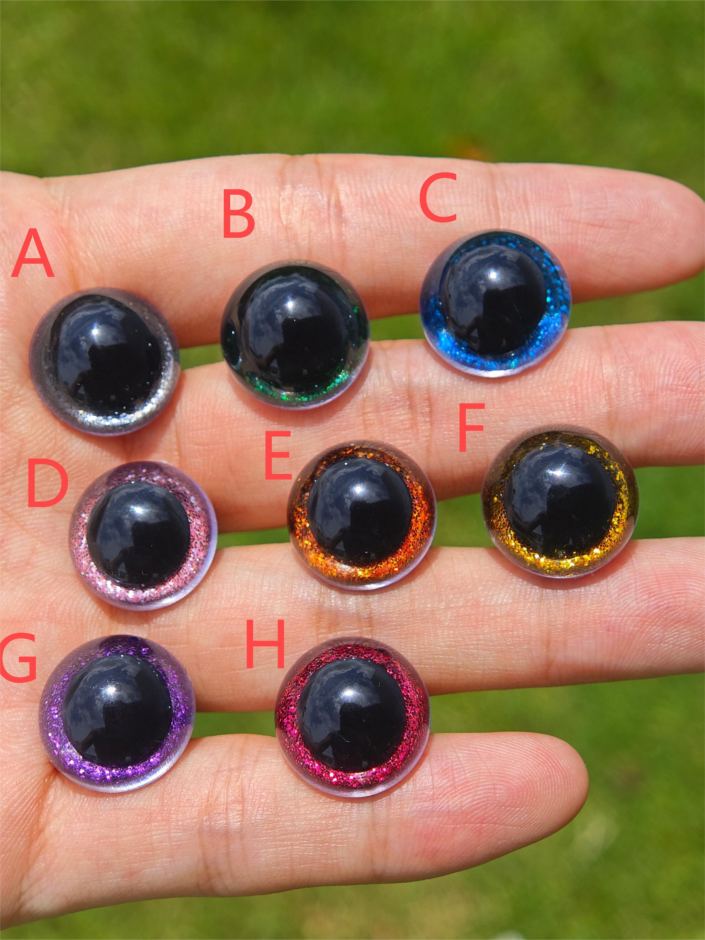 1230mm 3D Plastic Glitter Safety Eyes for Crochet Toys, Doll Making Crocheting and Amigurumi