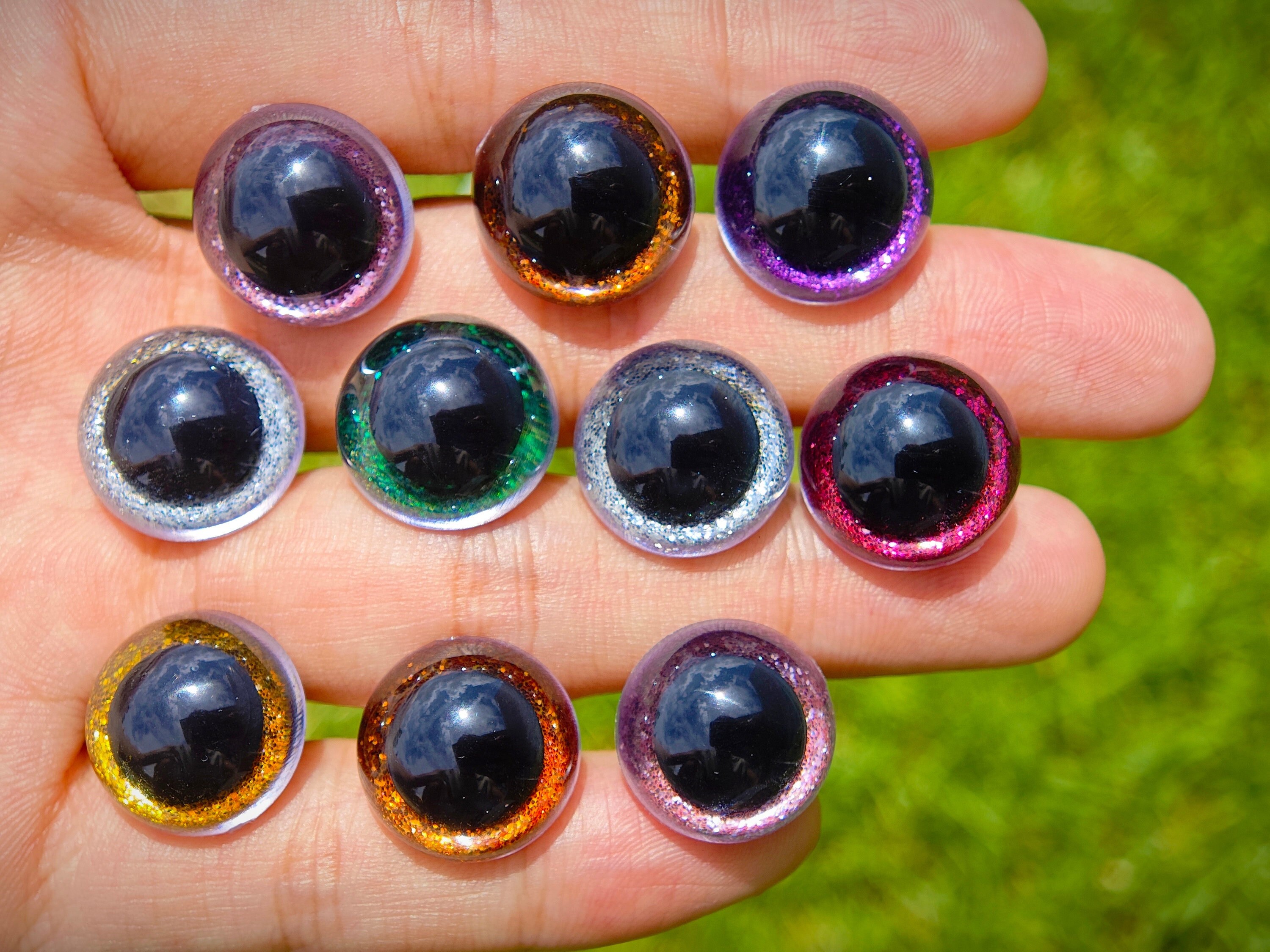 1230mm 3D Plastic Glitter Safety Eyes for Crochet Toys, Doll Making Crocheting and Amigurumi