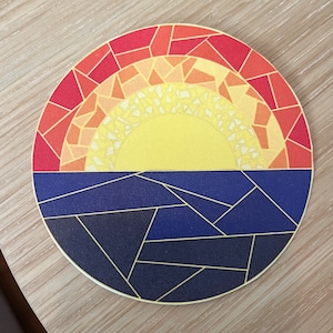 Sticker vinyle mosaïque coucher de soleil