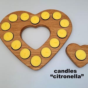 Handcrafted Oak Heart Tealight Holder: Romantic Home Decor