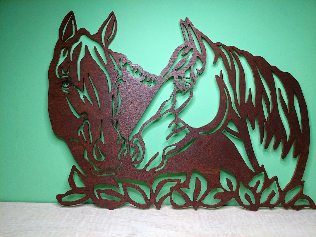 Rustic Horse Design Rustic Wooden Horse Art - Handmade Carved Wood Decor - Etsy