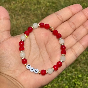 School Spirit Bracelets- custom college or school colored themed charm bracelets, back to school jewelry