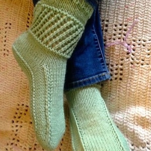 Ankle Warmer Boots Pattern Easy to Knit Slippers for adults 3 sizes, 3 styles made with Worsted image 1