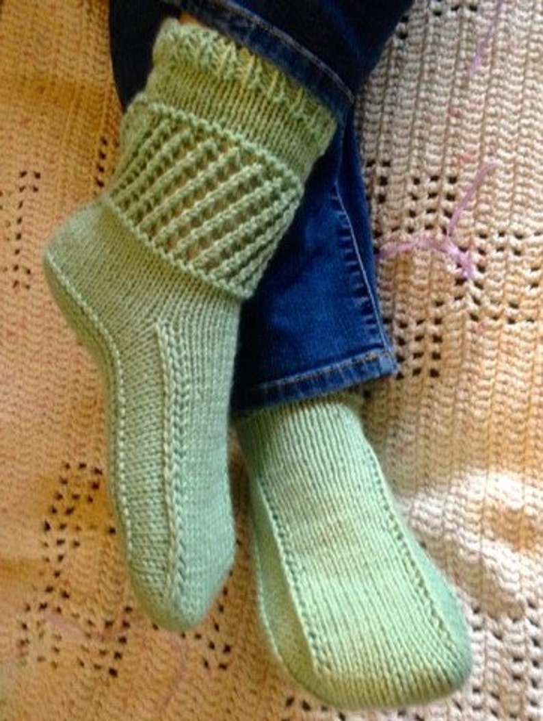 Ankle Warmer Boots Pattern Easy to Knit Slippers for adults 3 sizes, 3 styles made with Worsted image 1