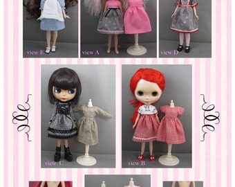 PDF VERSION, Blythe Basic Dress Wardrobe with bloomers, tights various bodices and sleeves