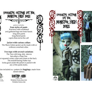 PDF pattern Monster Dolls Separates