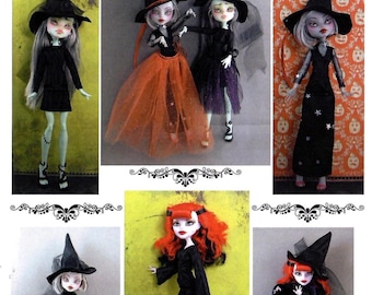 PDF Download Pattern- Monster Dolls Witch and Halloween Outfits PDF Pattern Version