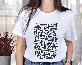 Abstract Shapes Shirt, Modern Art Inspired Graphic Tee, Trendy Abstract Shapes Shirt Perfect Gift for Art Lovers, Unique Graphic Tee For Her